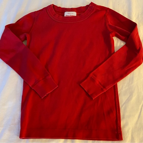 Hanna Andersson PJs Kids Sz 5 (110) Solid Red Organic Cotton Long Sleeve Holiday - Picture 2 of 7